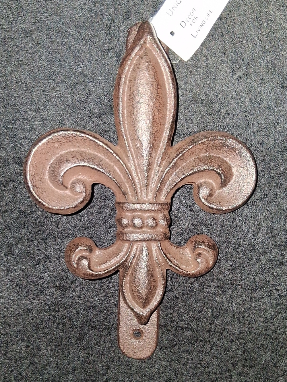 Cast Iron Fleur-de-Lis Door Knocker - Rust Brown - 8 X 5 - Picture 1 of 9